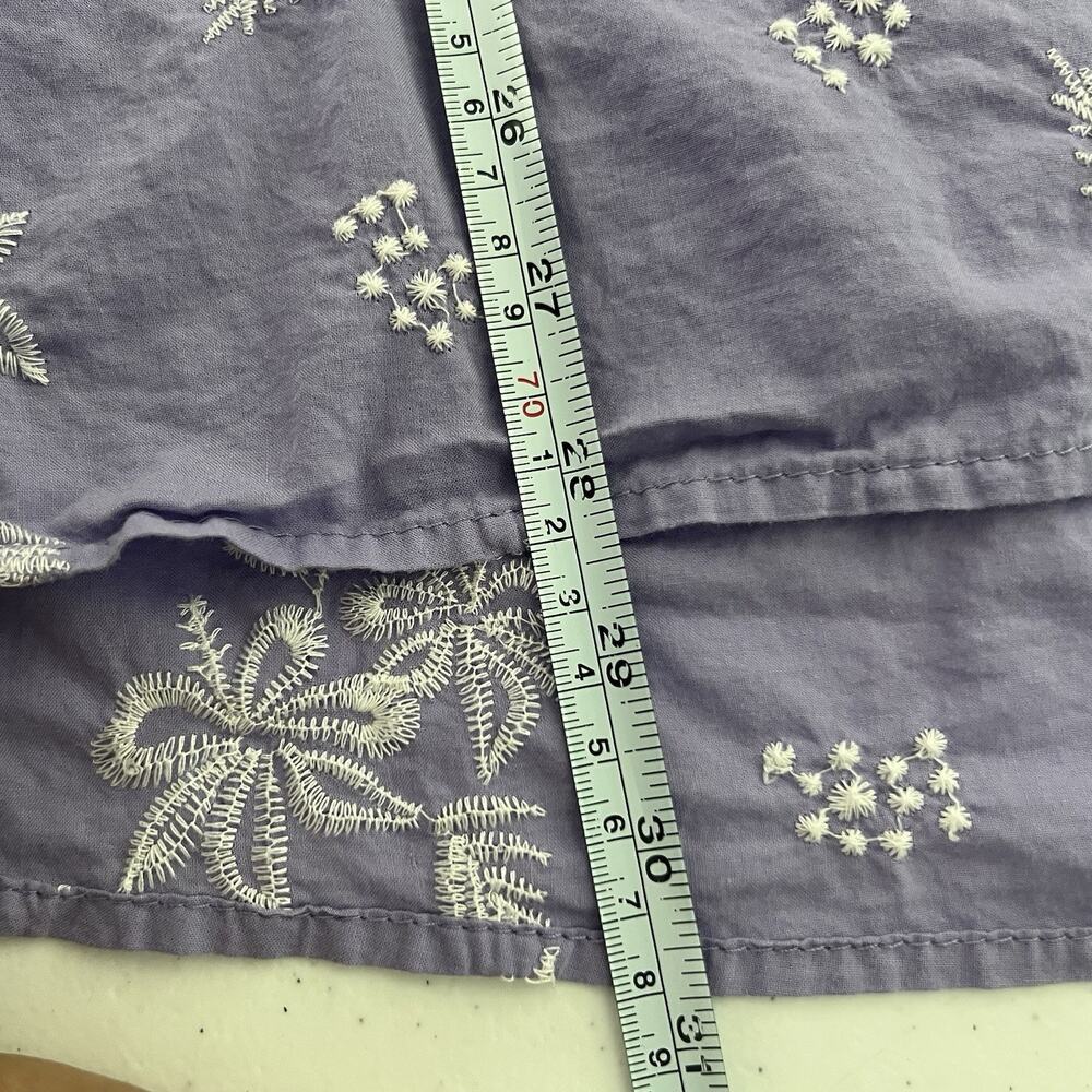 O-necue‎ Popover Blouse Embroidered Womens 5XL Purple Floral Long Sleeve Cotton - Picture 16 of 16